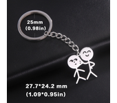 Teamer Funny Middle Finger Stickman Keychain 2024 Cute Trend School Bag Car Key Pendant Couple New Trinket Gift Keyring