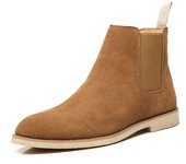 Botas Chelsea de cuero genuino para otoño e invierno, botas de los hombres británicos