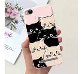 Flower Cover For Xiaomi Redmi 4A 4x Beautiful Moon Night Black Cat Phone Case For Redmi 4x Redmi4a Protection Coque Funda Capas