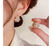 Delicate Leaf Ear Ring with Shiny CZ for Women Silver Color/Gold Color Fashion Hoop Earrings Fancy Girl Gift 2024 Jewelry Gifts