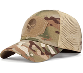 Gorra táctica de calavera , visera ajustable y transpirable para camionero, gorra de malla para caza, senderismo, gorras de béisbol Snapback
