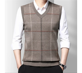 Suéter informal grueso para hombre, camiseta sin mangas, chaleco cálido para otoño e invierno