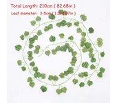 2021 230Cm Green Artificial Hanging Leaf Garland Plants Vine Leaves wall rattan patio decoration Home Wedding Party Garden Decor