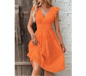 new multi colored summer women's clothing fashionable temperament casual commuting  leaf sleeve  dress