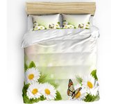 Black And White Butterfly Flower Art 3pcs Bedding Set For Bedroom Double Bed Home Textile Duvet Quilt Cover Pillowcase