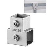Aluminium Alloy Pipe Connector 90 Degree Fitting Square Tube Clamp Connectors for Pipe Dress Hanging Wardrobe Rail