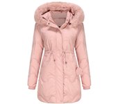 Abrigo de invierno para mujer, abrigo de algodón, gorro extraíble, estilo térmico, medio y largo.