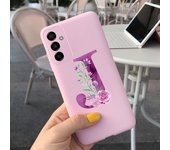 For Samsung Galaxy M23 5G Case Letter A To Z Liquid Silicone Luxury Phone Case For Samsung M23 SM-M236B Soft Matte Back Cover