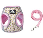 Reflective Pet Harness Anti Escape Meash Dog Leash Set Floral No Pull Puppy Harness French Bulldog Chihuahua Pug