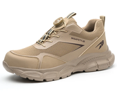 Zapatos de trabajo transpirables para hombre, zapatos de seguridad antigolpes y antipinchazos, botas para hombre, zapatos indestructibles con botón giratorio, zapatillas de deporte para hombre