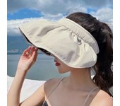 Sombrero de Sol de concha para mujer, protección UV, aro de pelo de doble uso, gorra de cubo de ala ancha plegable, playa al aire libre, Verano