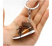 3D Mini 3D Sports Shoes Keychain Basketball Shoes Keychain Finger Skateboard Accessories Men's and Women's Trendy Pendant