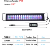 30-60cm Aquarium 24/7 Full Spectrum Lighting LED Light With Thermometer And Memory Function Fish Tank  Plant Lamp IP68 100V-240V