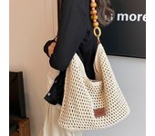 Beach Vacation Beach Woven Bag For Women 2025 New Hollow Knitted Handbag, Large Capacity Single Shoulder Armpit Bag