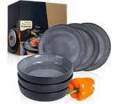 VIDA - Juego de 6 platos de sopa para 6 personas, porcelana, apto para lavavajillas y microondas