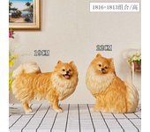 Simulation dog ornament Pomeranian model living room TV cabinet decoration cute animal sculpture resin fox dog crafts