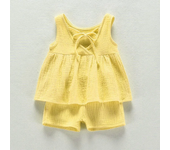 Conjunto de ropa de tul para niñas pequeñas, chaleco sin mangas de algodón, pantalón corto 2pcs set