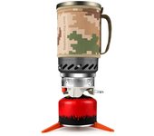 1.4L Portable Cooking System With Heat Exchanger Pot Backpacking Camping Stove with Red Tripod