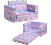 Sillón Infantil Sofá Cama 2 en 1, Convertible a Tumbona, Sofá Suave para Niñas y Niños, Día del Niño y Cumpleaños, Gris Claro