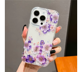 Luxury Fashion Colorful Flowers Phone Case for iPhone 16 Pro Max 15 Pro Max 16e 14 Pro Max 13 Pro Max Transparent High Quality Back Cover