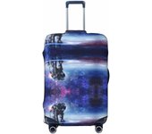 Astronauts Start Running Luggage Cover Washable Elasticated Luggage Covers for Suitcase tsa Approved Stylish Dust and Scratch Resistant Luggage Case Protector for Kids and Adults