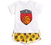Niños traje de verano de fútbol baloncesto ropa de los niños, los deportes de dibujos animados de dos piezas de algodón ropa de