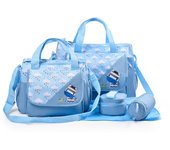 Bolsa de mamá impresa en animales 5 pierzas - Bolsa de pañales maternos e infantiles de gran capacidad multifuncional