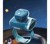 Reloj portátil de Dibujos animados sin Hojas para niños, de Proyección Device, ventilador pequeño de mano, Carga USB, Mini