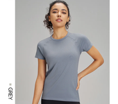 Ten Colors Qui  Spor T-t, Women's Ster, Breathable  Clothi, Solid Color Yoga Short Slee Top