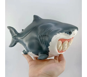 Shark Figure Statue 2025 Resin Q-version Handicraft Room Decor Ornament Parody Shark Bee Home Decoration Animal Sculpture Gifts