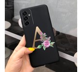 For Samsung Galaxy M23 5G Case Letter A To Z Liquid Silicone Luxury Phone Case For Samsung M23 SM-M236B Soft Matte Back Cover