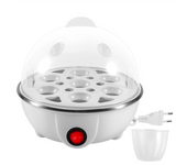 Electric Boiled Egg Cooker Boiler Maker Rapid Heating Stainless Steel Steamer Pan Cooking Tool,White EU Plug