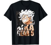 Sun God Nika Gear 5 Straw Hatted Pirate Vector Art Graphic Black Cotton Slim Fit Round Neck Fashion Top T-shirt