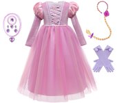 Princess Girls Christmas Halloween Rapunzel Cosplay Costumes Kids Autumn Long Sleeve Dresses Tangled Fancy Costume Children Disg
