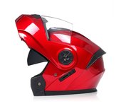 Personalidad Flip Up Helmet de La Motocicleta de Doble Lente Cascos Modulares Forro Lavable Helmet de La Motocicleta Bluetooth Dot Certificación Hombre Mujer