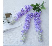 3 Fork Artificial Flower Vine Multicolor Bushy Petals Simulation Wisteria Flower Green Leaves 60cm Long Silk Flower String