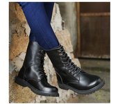 BOTAS masculinas de Alta Parte y botas de ocio al aire libre de otoño e invierno de moda de fondo grueso, cordones de material de suela de Goma