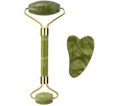 Fashion 2/3/4Pcs Natural Rose Quartz Obsidian Jade Roller Gua Sha Stone Set Gouache Scraper Facial Lifting Anti-Wrinkle Skin Care Tools