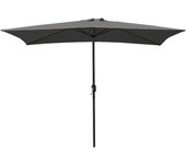 Sombrilla de Jardín Forro Anti UV 200 x 300cm. Parasol de Aluminio con Manivela, Toldo Rectangular para Patios y Terrazas. (Topo)