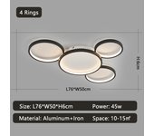 Circel Rings Modern Ceiling chandelier lights Bedroom Living room decoration indoor lighting led chandelier lighting Fixtures