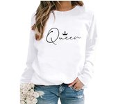 Queen Autumn and Winter Women's Top Printed Casual Loose Sweatshirt HB064