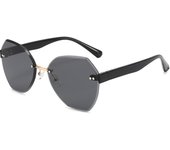 Gafas de sol cortadas sin marco, gafas de sol de moda para mujeres, personalidad irregular y gafas de sol ultravioleta