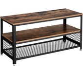 Gabinete Industrial para TV de hasta 43 Pulgadas, Soporte para TV, Consola, Mesa de Centro Pequeña con Marco de Metal, para Dormitorio de Sala, Color Negro, 100 cm