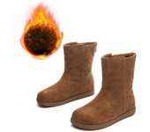 Nuevas botas apilables versátiles casuales botas cortas retro de fondo plano botas de mujer de terciopelo