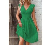 new multi colored summer women's clothing fashionable temperament casual commuting  leaf sleeve  dress