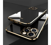 Luxury Solid Color Silicone Soft Case For IPhone 16 15 14 11 12 13 Pro Max Mini 16 Plus Plating Glossy Shockproof Protect Cover