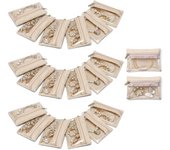Vlando Joyero de viaje, moderno joyero con 12 bolsas de joyas, organizador de joyas de viaje de piel, bolsa de terciopelo transparente, estuche para joyas para mujeres, niñas, regalo, color blanco