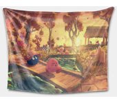 Pink Star Qirby Cute KB Game Blanket Cute Flannel Blanket Super Soft Fleece Throw Blanket with All Seasons Sofa Bed Throw Blanket