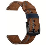 Correa de Cuero Genuino de 20mm 22mm, Correa de Liberación Rápida Adecuada para Relojes Samsung Galaxy, Relojes Garmin, Relojes Huawei, Relojes Xiaomi, Relojes Amazfit