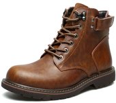 Fleece casual mid-top botas de cuero botas de algodón para hombres de moda botas calientes